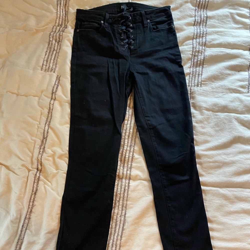 Paige Holston Ankle Peg Tie Up Jeans